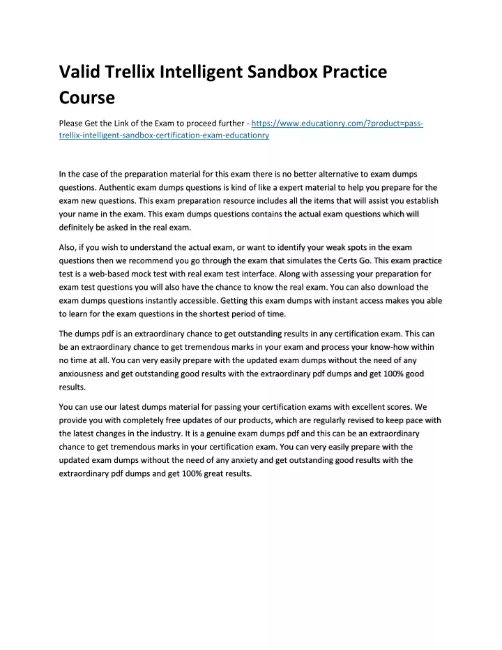 valid trellix intelligent sandbox practice course