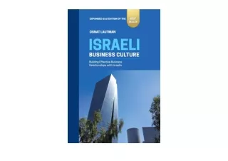 PDF read online Israeli Business Culture Building Effective Business Relationshi