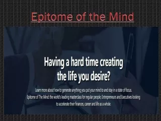 EPITOME OF THE MIND PPT