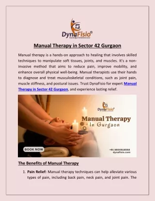 Manual Therapy in Sector 42 Gurgaon