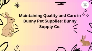 Maintaining Quality and Maintaining Quality and Care in Bunny Pet Supplies -Bunny Supply Co