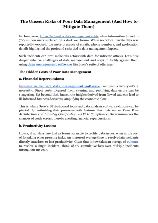 the unseen risks of poor data management