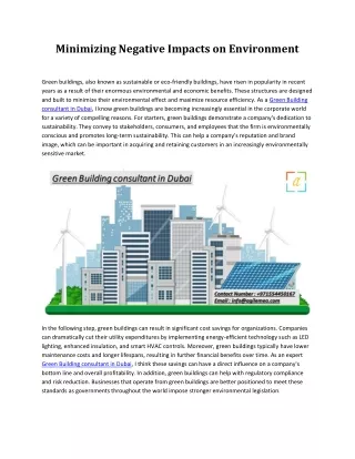 minimizing negative impacts on environment