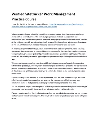 verified sitetracker work management practice