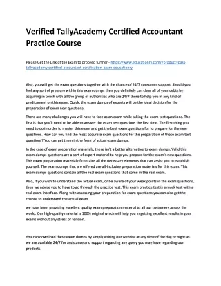 verified tallyacademy certified accountant