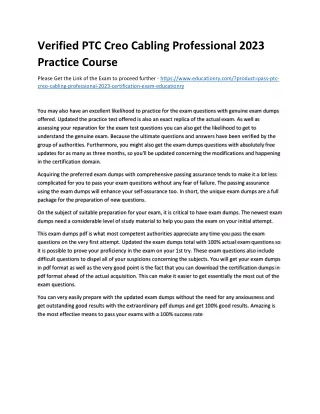 verified ptc creo cabling professional 2023