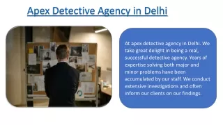 ppt Detective agency in Delhi