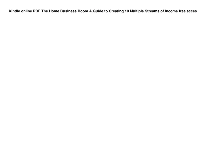 kindle online pdf the home business boom a guide