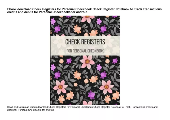 ebook download check registers for personal