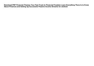 Download PDF Financial Themes Your Fast Track to Financial Freedom Learn Everyth