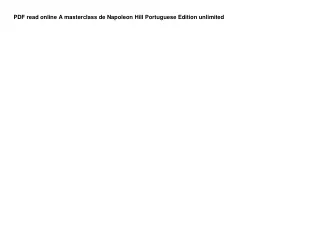 PDF read online A masterclass de Napoleon Hill Portuguese Edition  unlimited