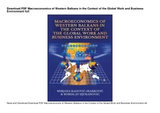 Download PDF Macroeconomics of Western Balkans in the Context of the Global Work