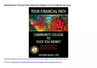 Download Your Financial Path Community College to Fuck You Money free acces