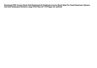 Download PDF Invoice Book Self Employed A4 Duplicate Invoice Book Ideal For Smal