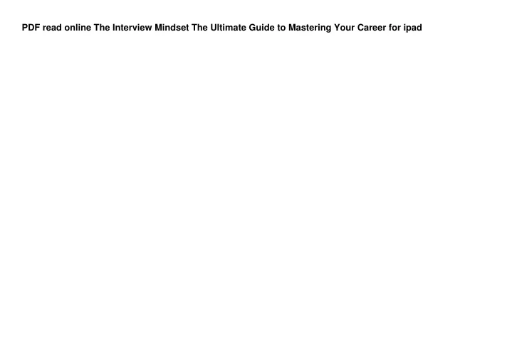 pdf read online the interview mindset