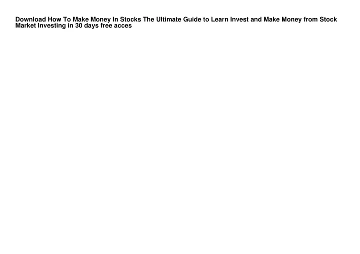 download how to make money in stocks the ultimate