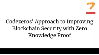 codezeros approach to improving blockchain