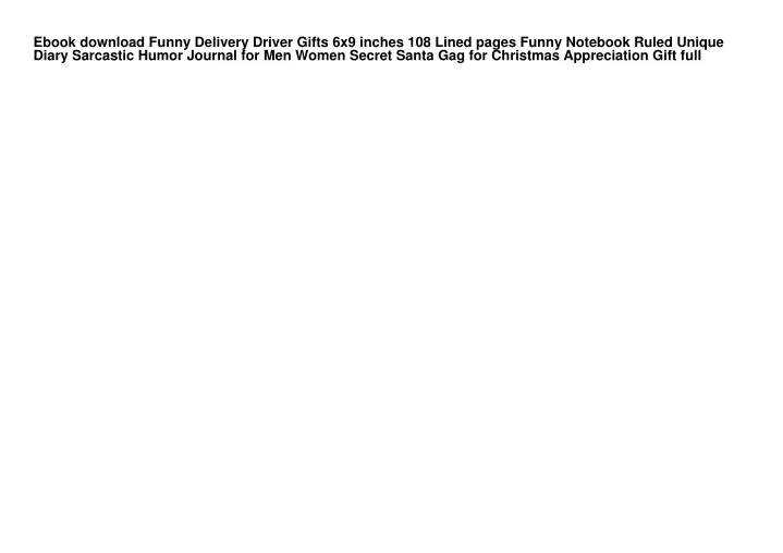 ebook download funny delivery driver gifts