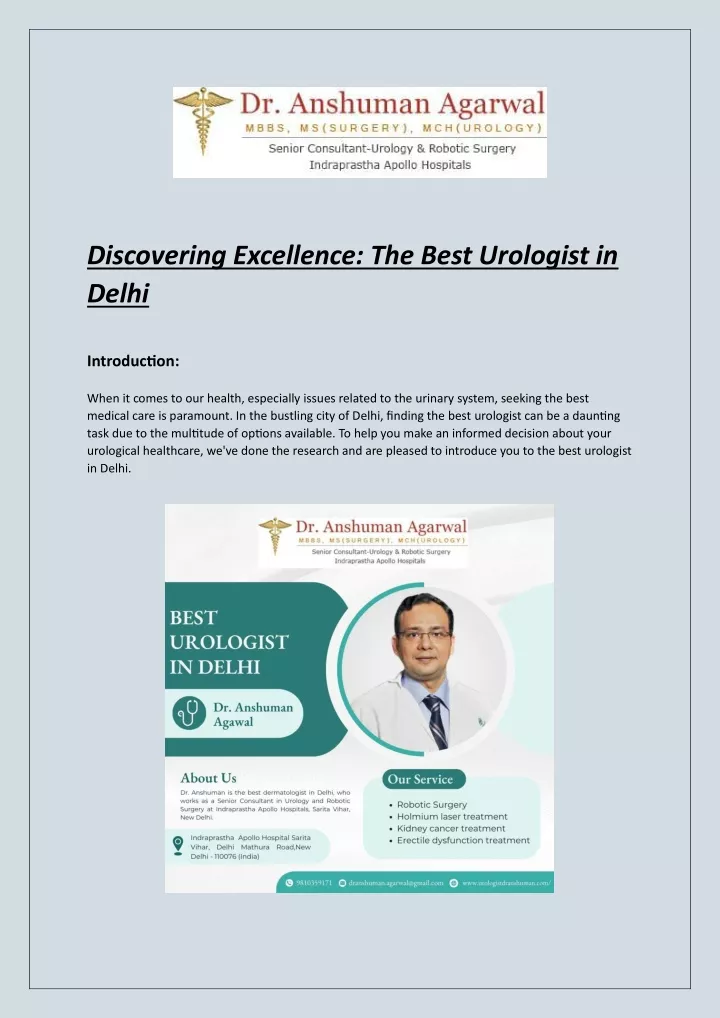 discovering excellence the best urologist in delhi