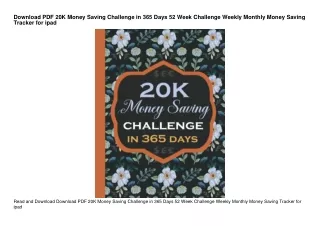 Download PDF 20K Money Saving Challenge in 365 Days 52 Week Challenge Weekly Mon