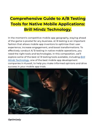 Comprehensive Guide to A_B Testing Tools for Native Mobile Applications_ Brill Mindz Technology