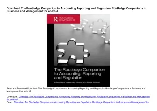 Download The Routledge Companion to Accounting Reporting and Regulation Routledg