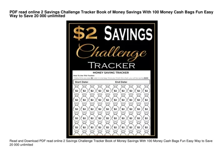 pdf read online 2 savings challenge tracker book