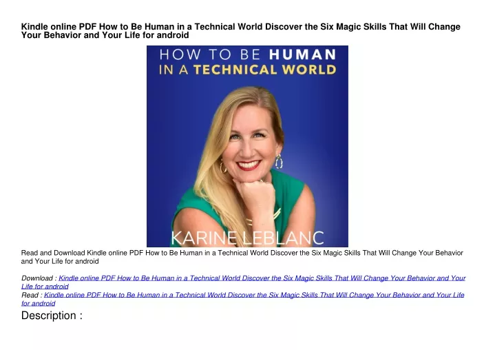 kindle online pdf how to be human in a technical