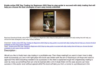 Kindle online PDF Day Trading for Beginners 2022 Step by step guide to succeed w