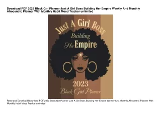 Download PDF 2023 Black Girl Planner Just A Girl Boss Building Her Empire Weekly