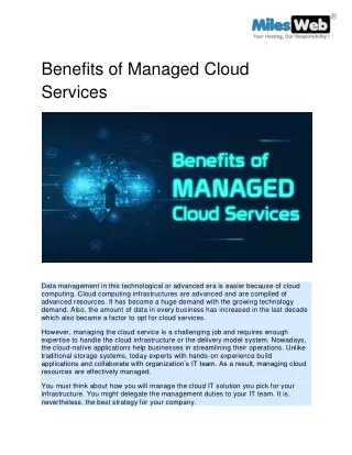 Benefits of Managed Cloud Services