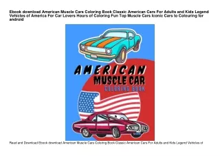Ebook download American Muscle Cars Coloring Book Classic American Cars For Adul
