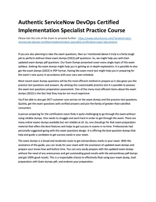 authentic servicenow devops certified