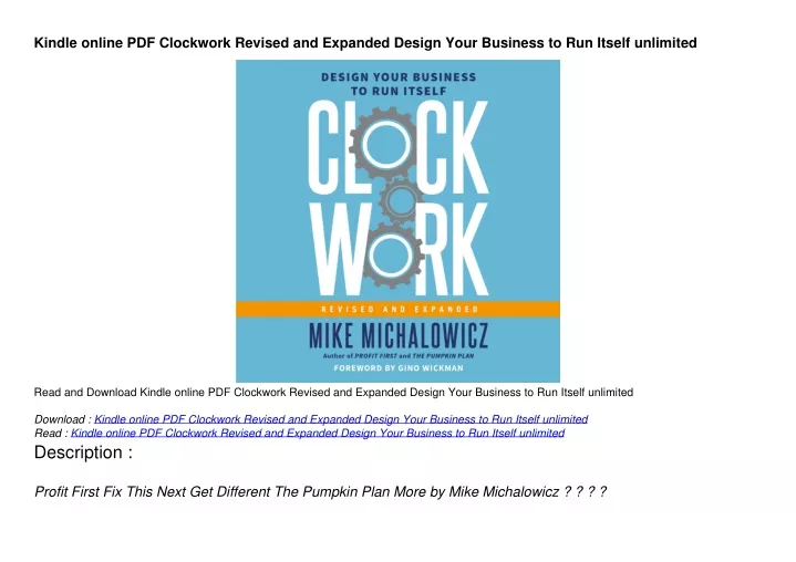 kindle online pdf clockwork revised and expanded