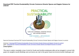 Download PDF Practical Sustainability Circular Commerce Smarter Spaces and Happi