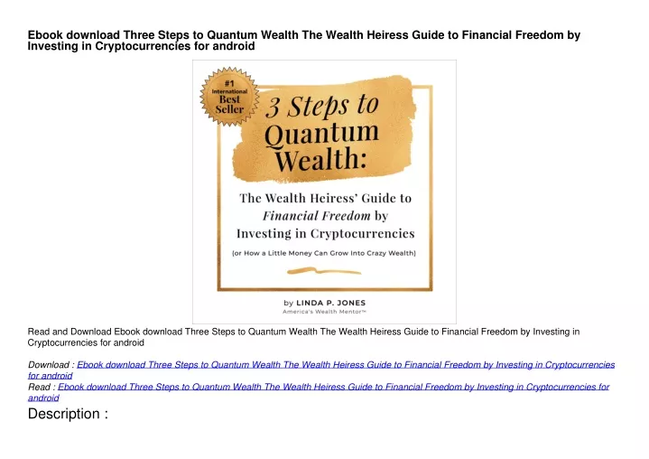 ebook download three steps to quantum wealth