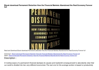 Ebook download Permanent Distortion How the Financial Markets Abandoned the Real