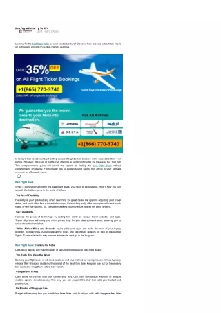 Best Flight Deals | Up To 35%