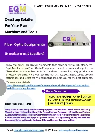 Fiber Optic Equipments Manufacturers in China