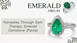 Remedies Through Gem Therapy Emerald Gemstone