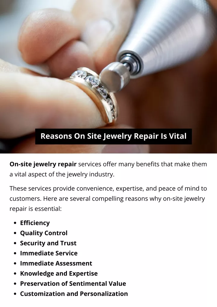 reasons on site jewelry repair is vital