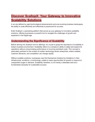 Discover ScallopX_ Your Gateway to Innovative Scalability Solutions