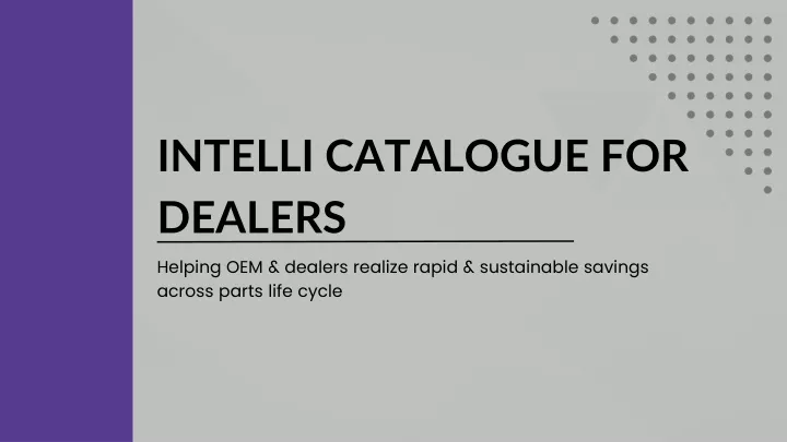 intelli catalogue for dealers