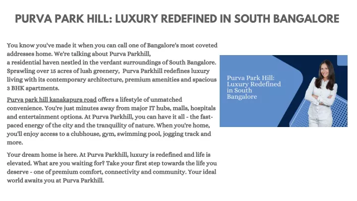 purva park hill luxury redefined in south