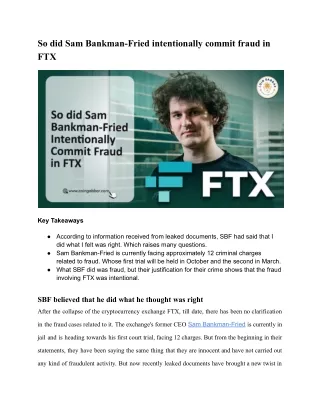 so did sam bankman fried intentionally commit