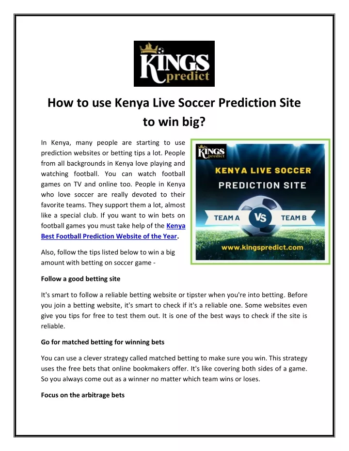 how to use kenya live soccer prediction site