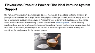 Flavourless Probiotic Powder_ The Ideal Immune System Support