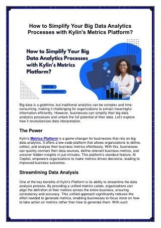 How to Simplify Your Big Data Analytics Processes with Kylin's Metrics Platform?