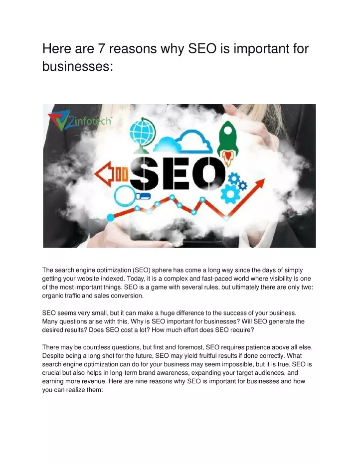 here are 7 reasons why seo is important for businesses