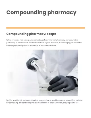 Compounding pharmacy- scope